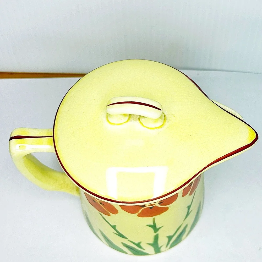 Vintage I L Duce Poppy Flower Lidded Pitcher 6.25